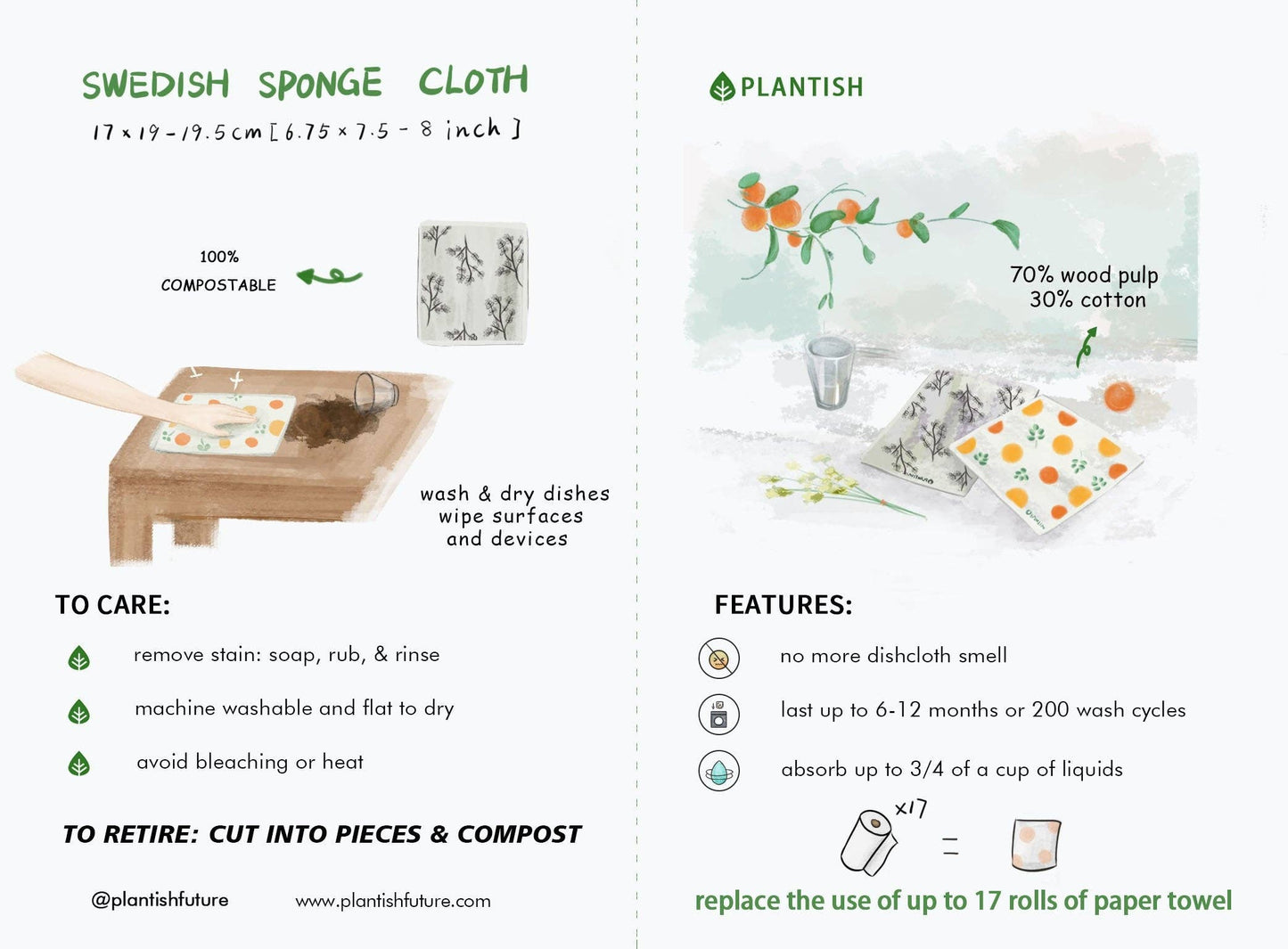 Plantish - Aster - Swedish Sponge Cloth