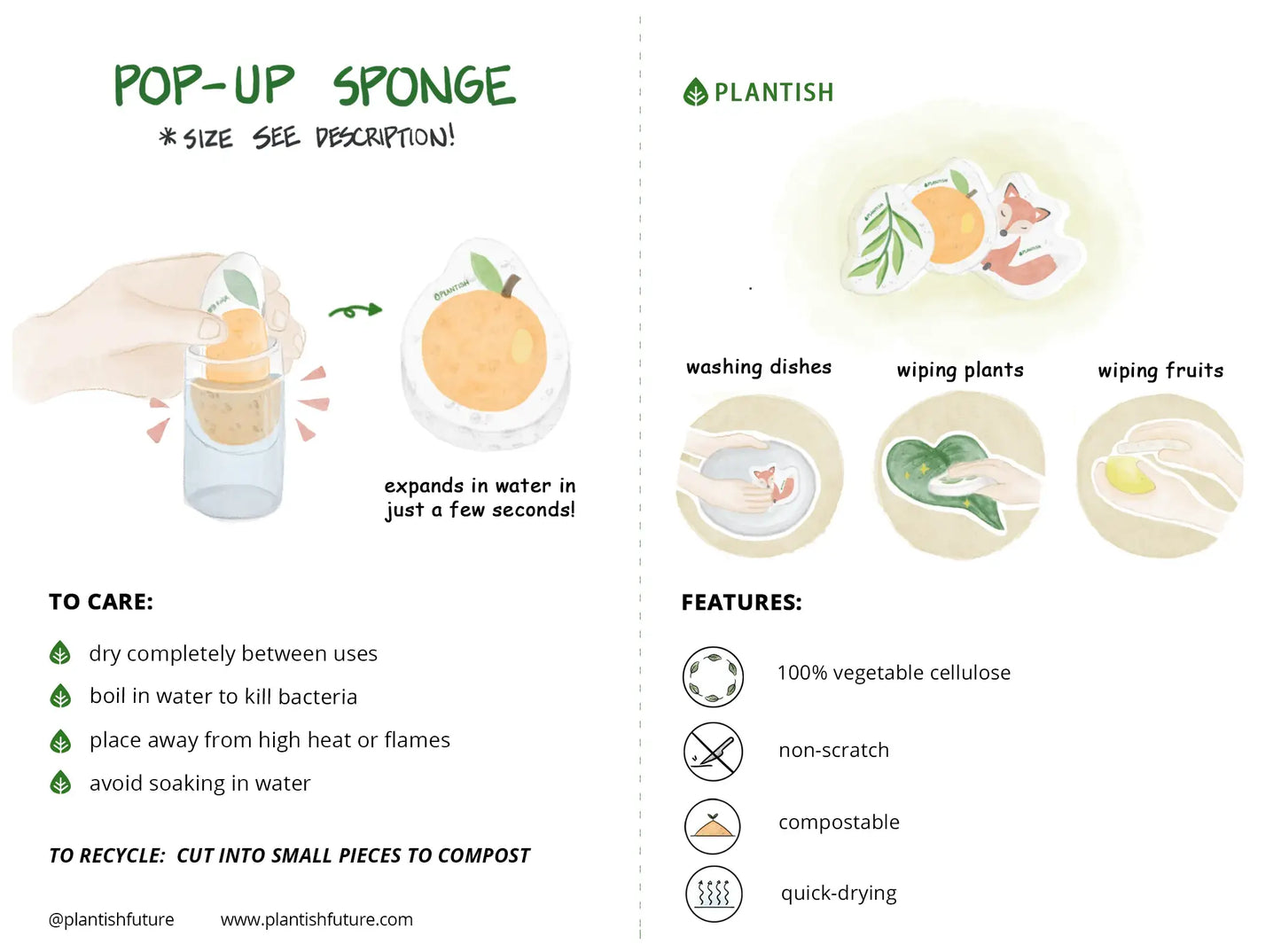 Plantish - Sea Turtle - Pop up Sponge