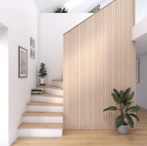Aura + Form | White Oak Acoustic Panels Grey Felt