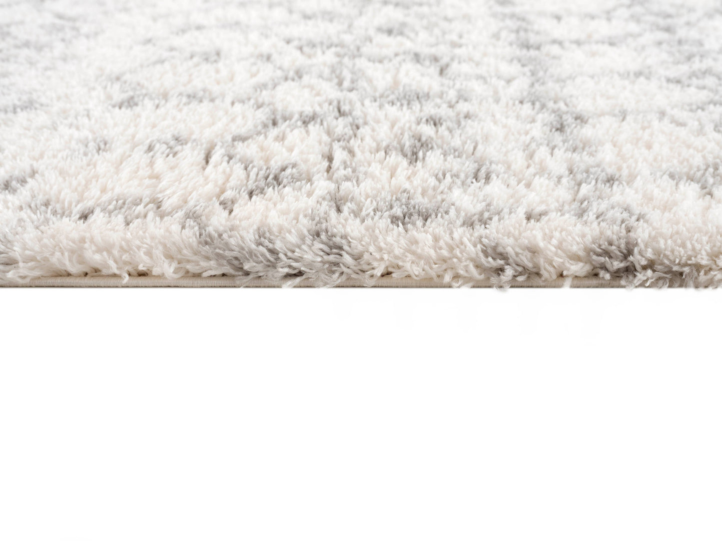 Koshani - Puffy Boho Shag Beige Grey Indoor Area Rug: 4x6