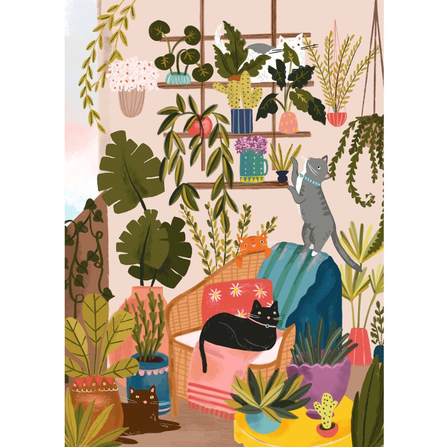 Villager Puzzles - Balcony Cats | 1000-Piece Puzzle | Designed in Canada
