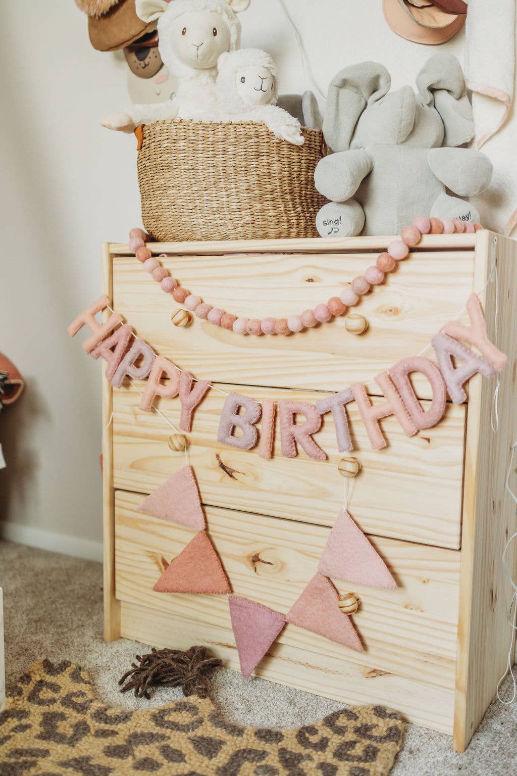 Joy Felts - Pink Flag Garland