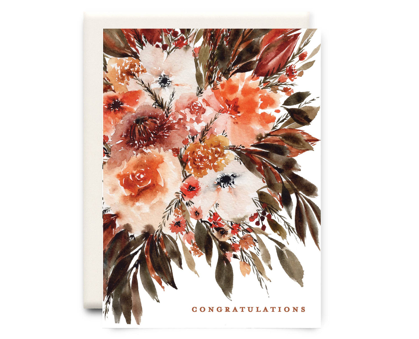Inkwell Cards | Congratulations Greeting Card - Orange Flower