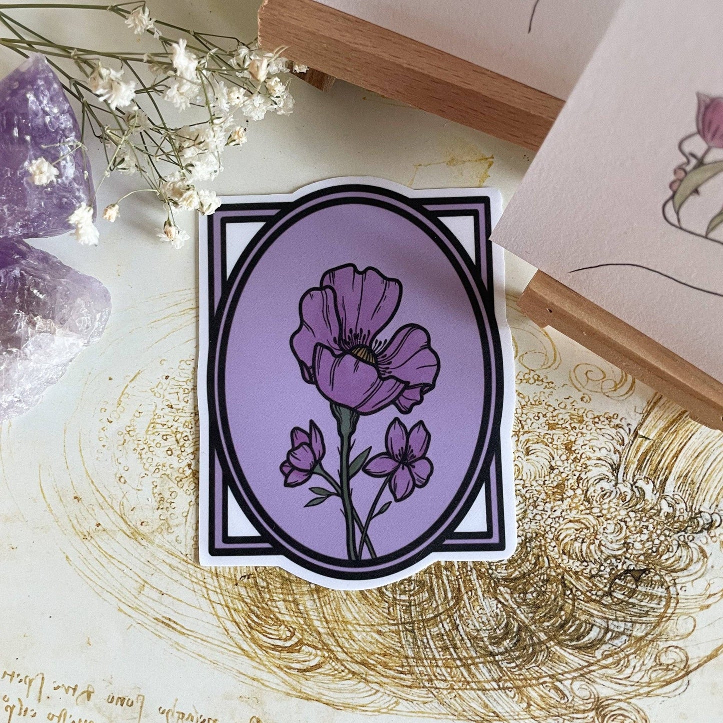 Lunar Splendor | Sticker - Pink Wildfllower