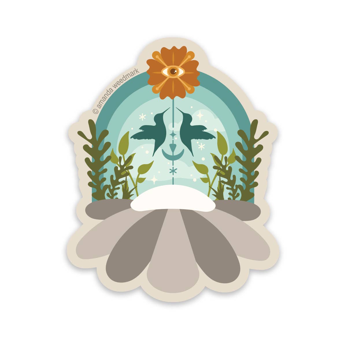 Amanda Weedmark | Hummingbird Flower Sticker