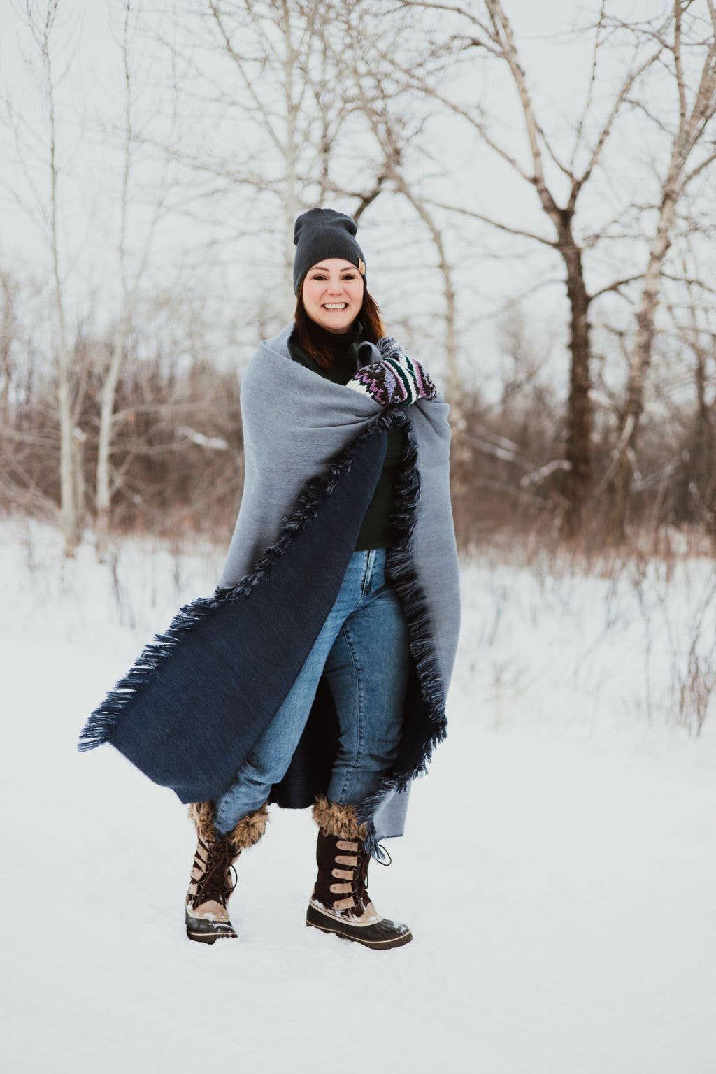 Meraki Movement - Stormy Seas Brushed Alpaca Throw Blanket