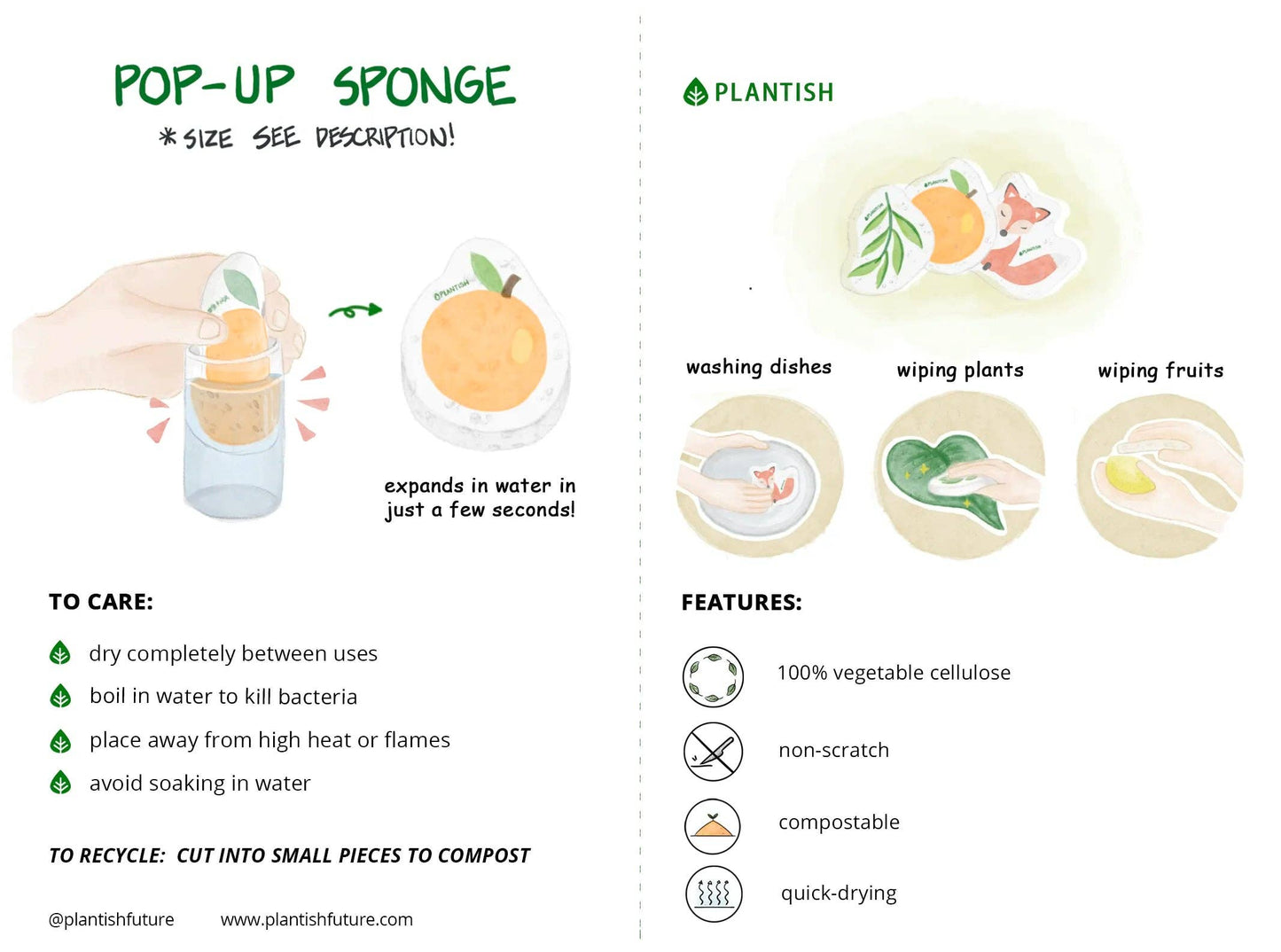 Plantish - Orca - Pop up Sponge