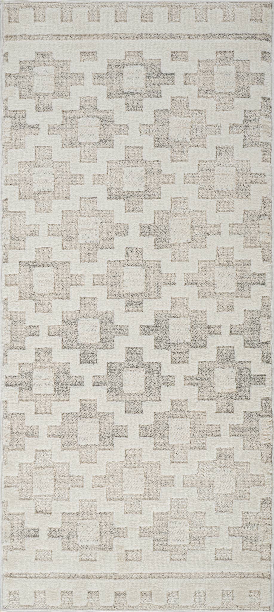Koshani - Tulum Moroccan Abstract Beige Cream Indoor Area Rug: Beige / Abstract / 4x6