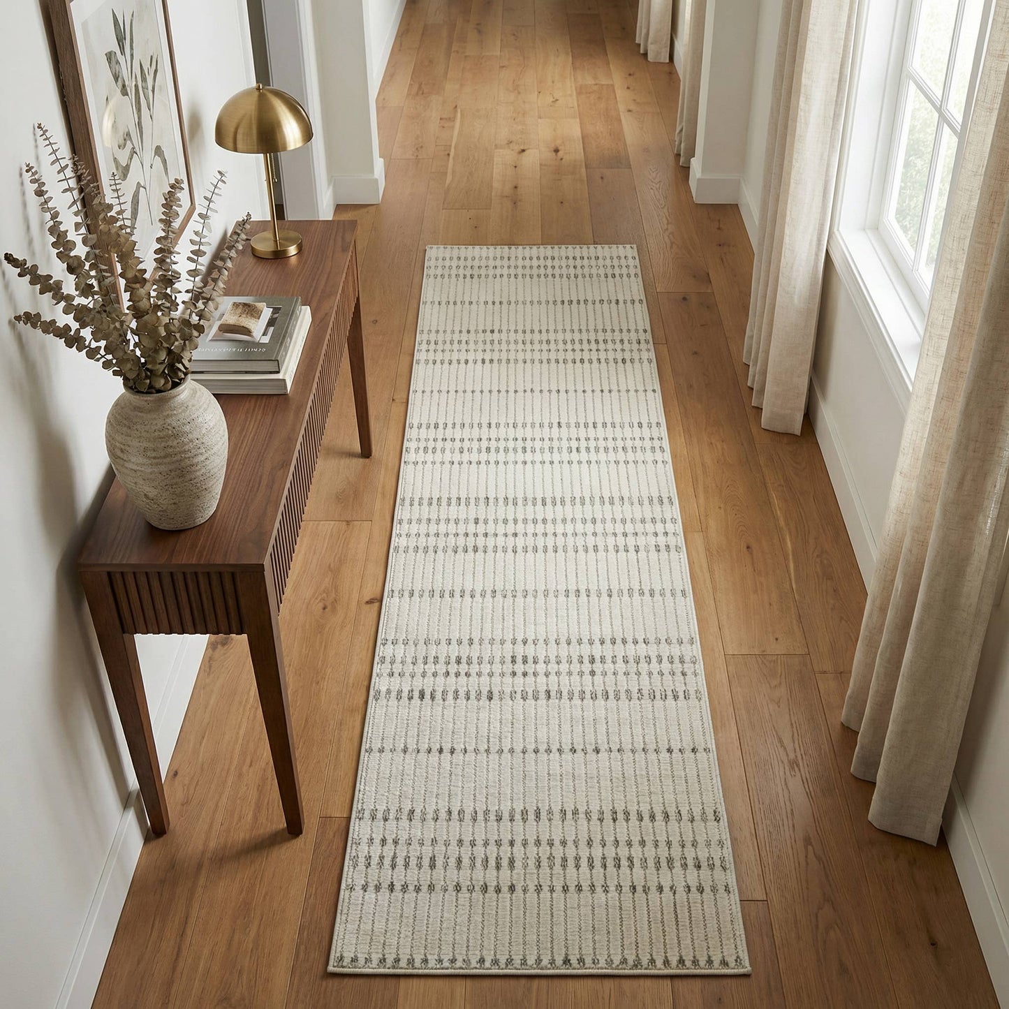 Koshani - Aurora Geometric Boho Cream Beige Indoor Area Rug: 4x6