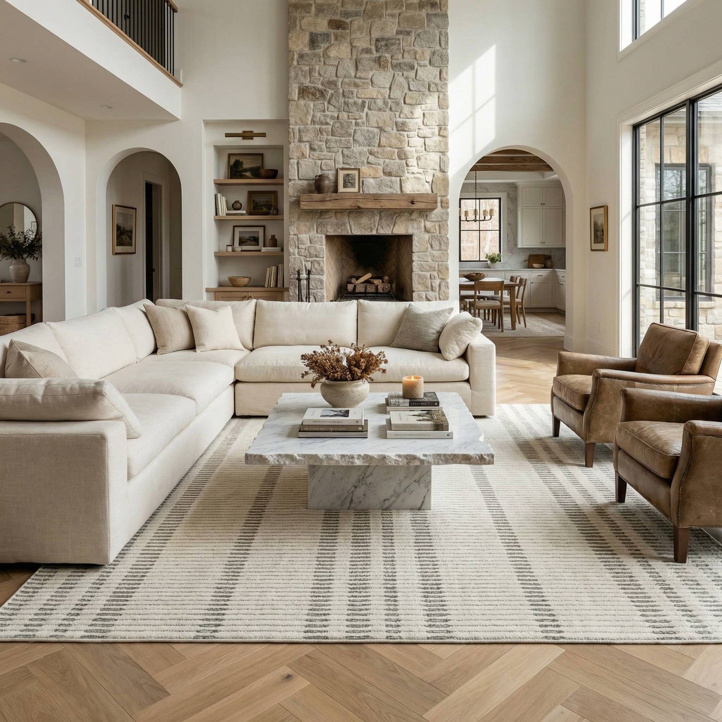 Koshani - Aurora Geometric Boho Cream Beige Indoor Area Rug: 4x6