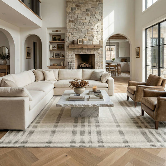 Koshani - Aurora Geometric Boho Cream Beige Indoor Area Rug: 5x7