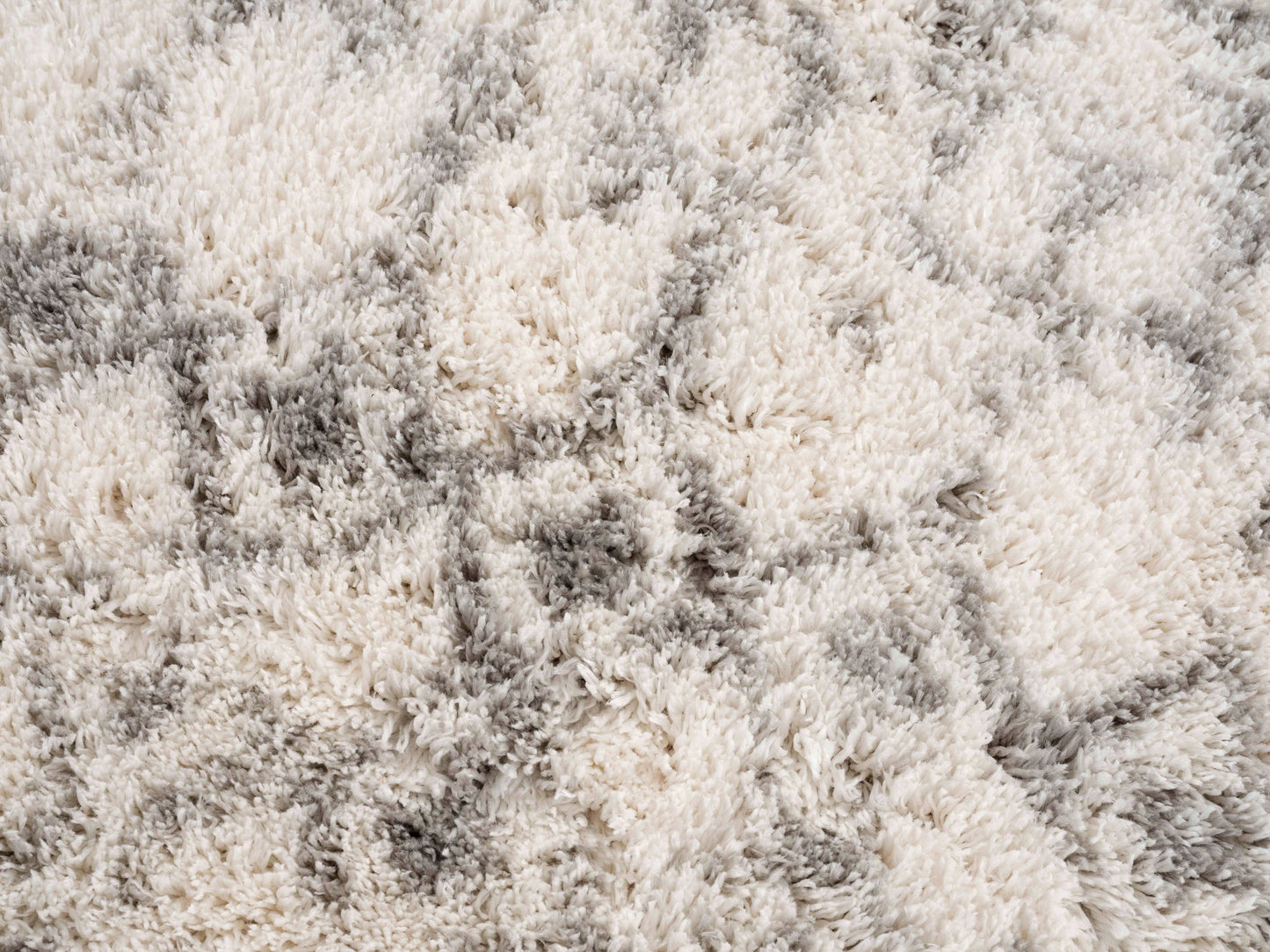 Koshani - Puffy Boho Shag Beige Grey Indoor Area Rug: 4x6