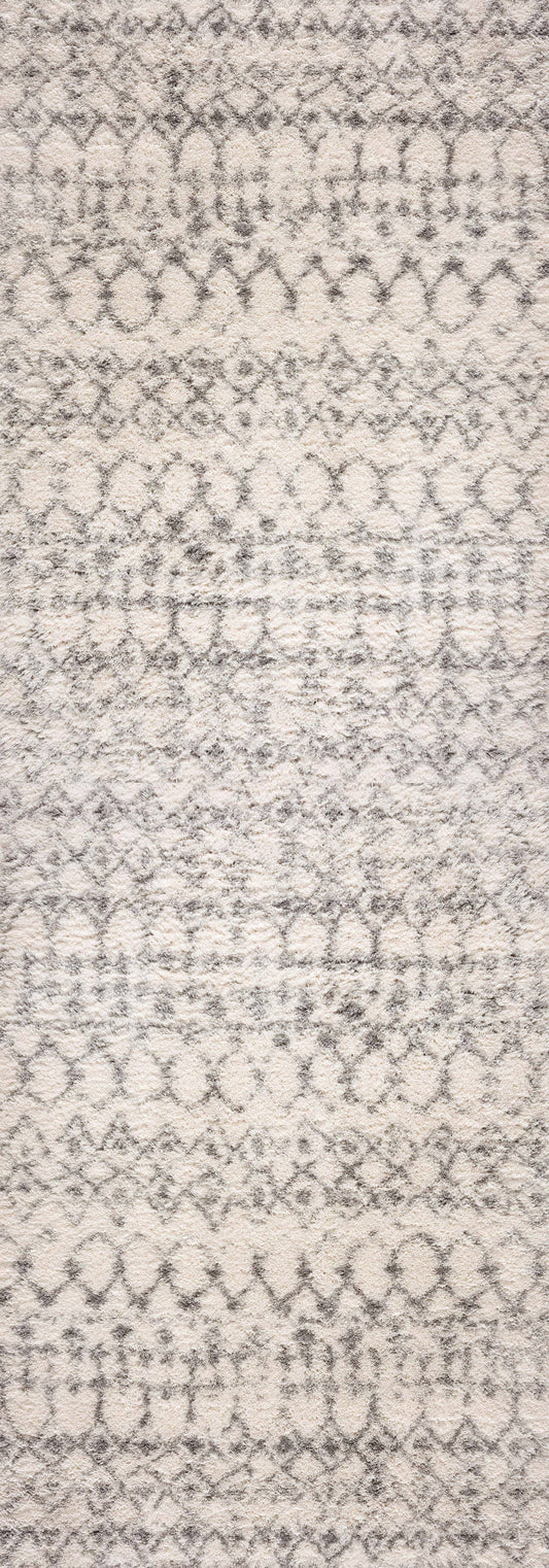 Koshani - Puffy Boho Shag Beige Grey Indoor Area Rug: 3x5