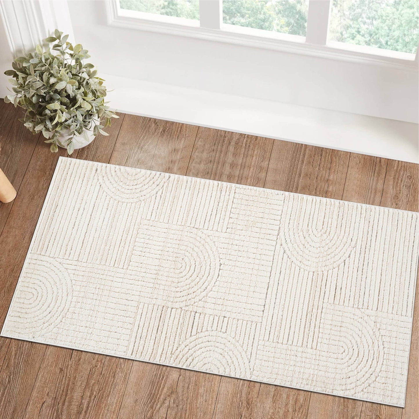 Koshani - Tulum Abstract Geometric Indoor Area Rug: Grey / Abstract / 4x6