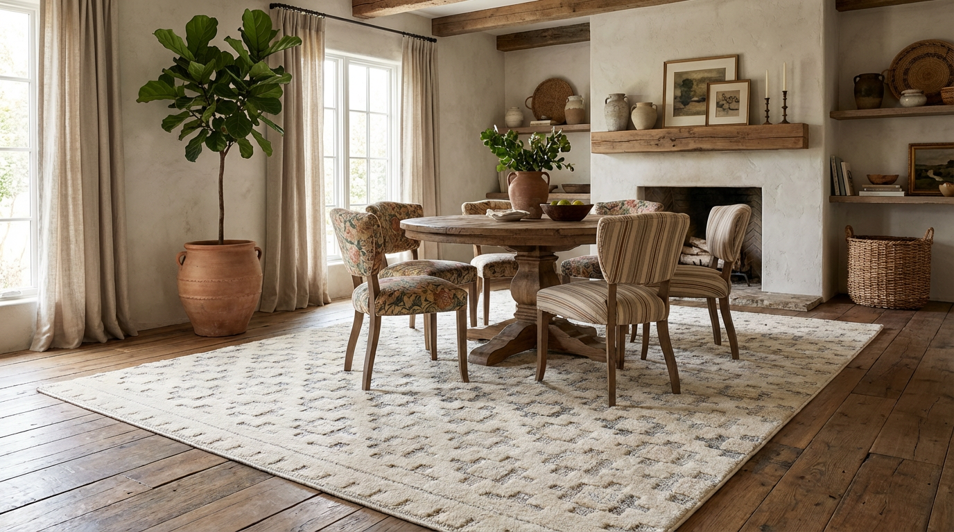 Koshani - Tulum Moroccan Abstract Beige Cream Indoor Area Rug: Beige / Abstract / 4x6