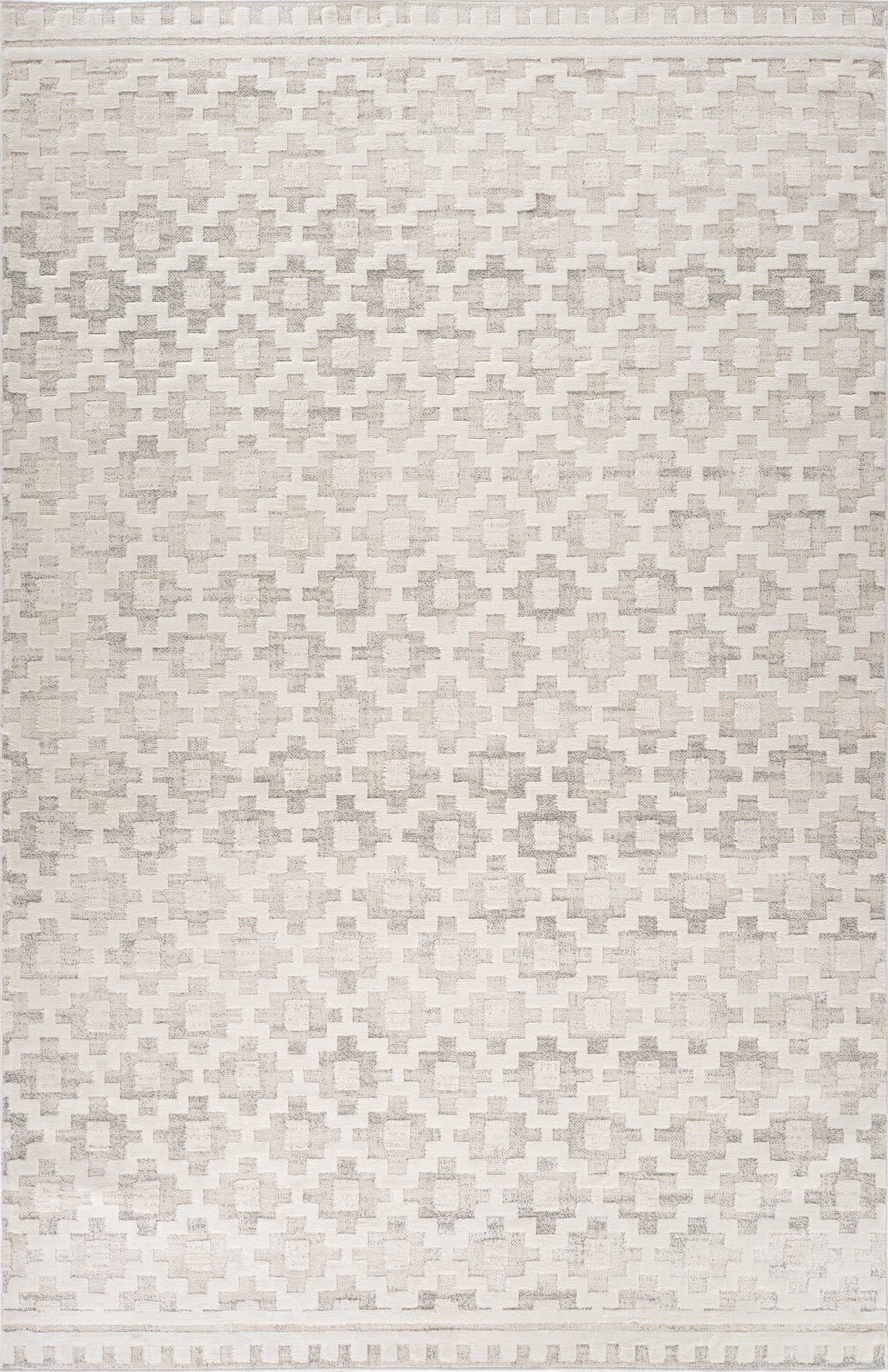 Koshani - Tulum Moroccan Abstract Beige Cream Indoor Area Rug: Beige / Abstract / 4x6