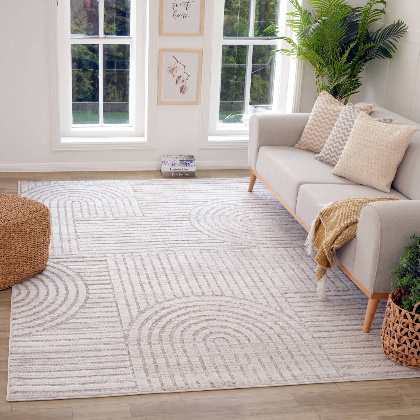 Koshani - Tulum Abstract Geometric Indoor Area Rug: Grey / Abstract / 4x6