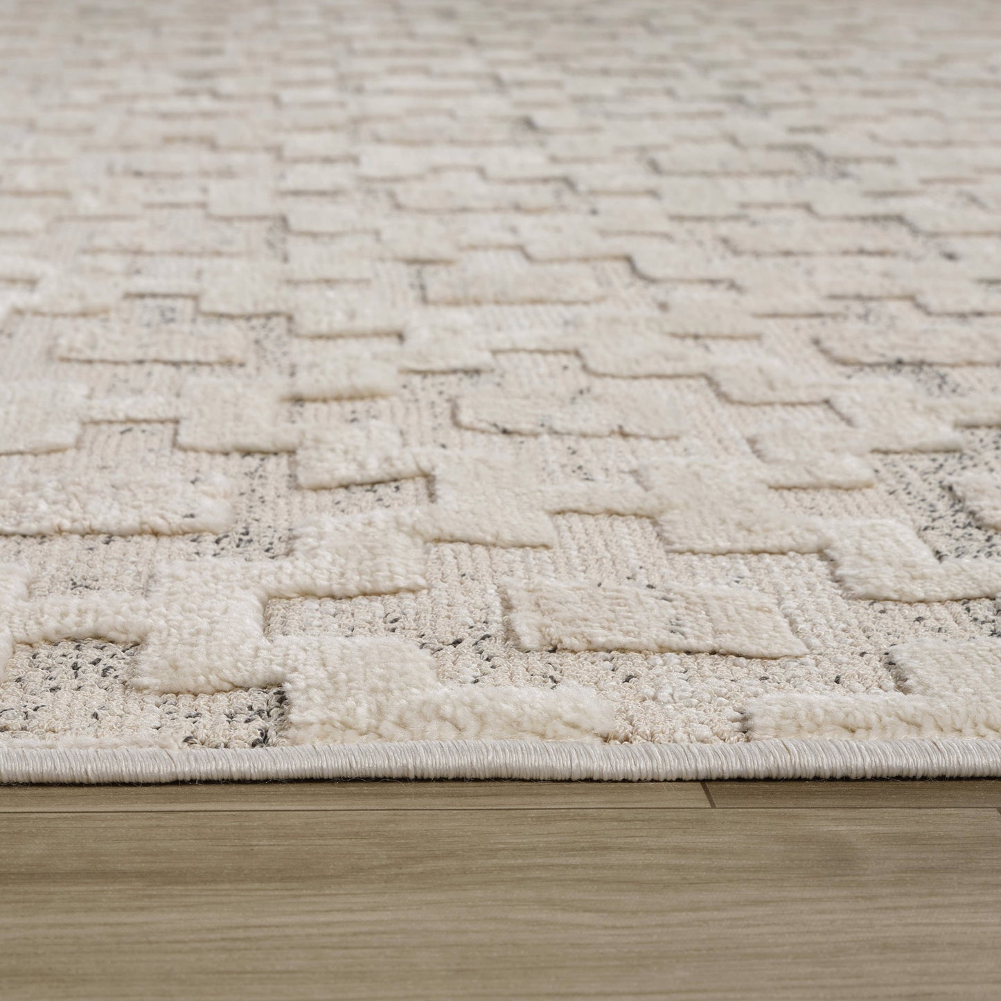 Koshani - Tulum Moroccan Abstract Beige Cream Indoor Area Rug: Beige / Abstract / 4x6