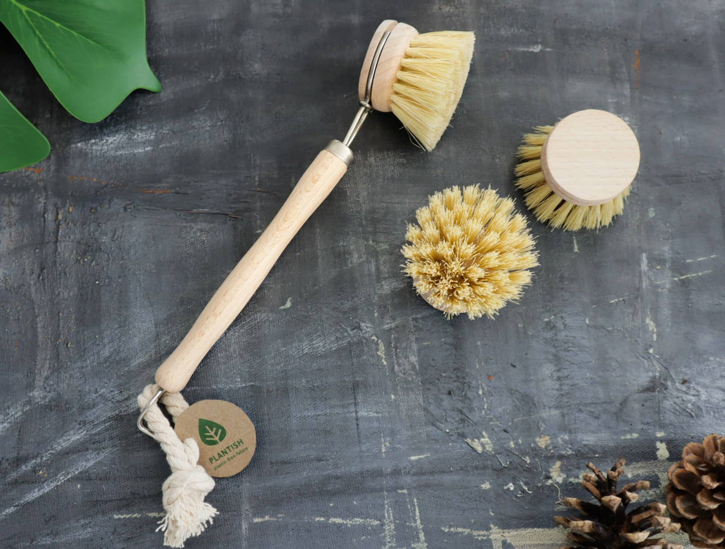 Plantish - Sisal Dish Brush: Bamboo