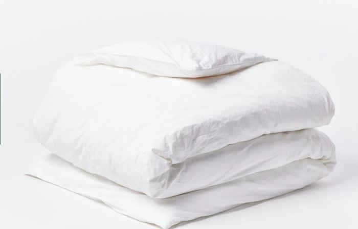 Organic Crinkled Percale Duvet Cover