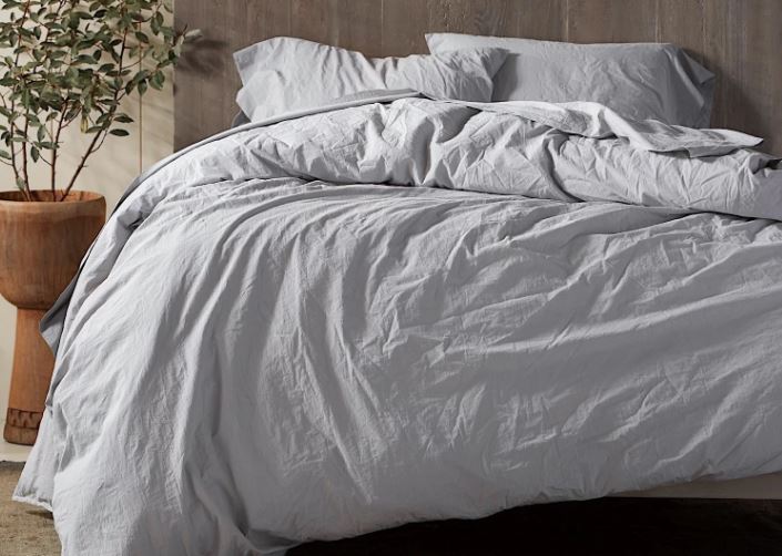 Organic Crinkled Percale Duvet Cover