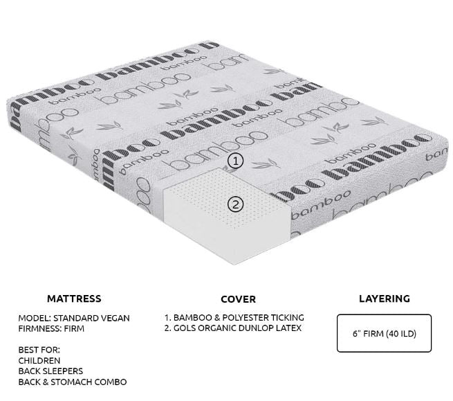 6" Organic Standard Latex Mattress