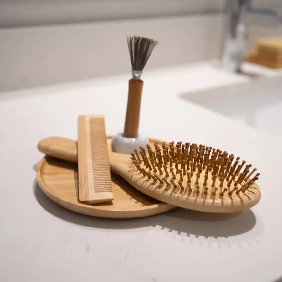 Plantish | Bamboo Hair Brush Set