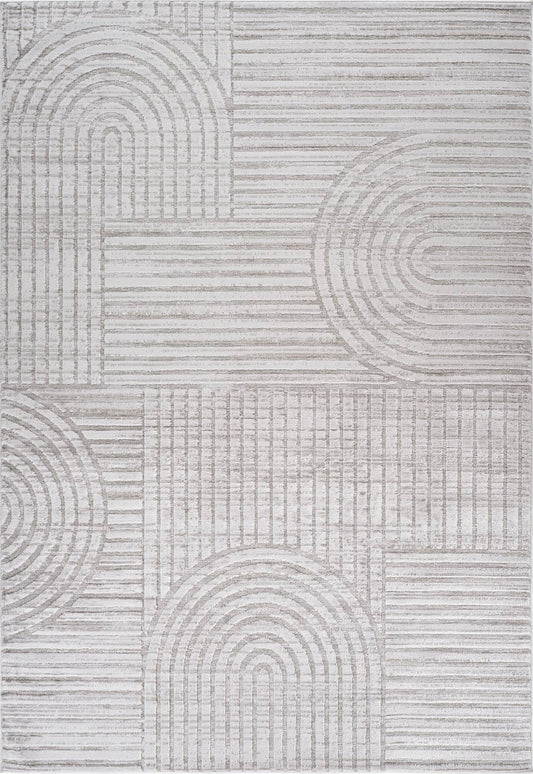 Koshani - Tulum Abstract Geometric Indoor Area Rug: Grey / Abstract / 4x6