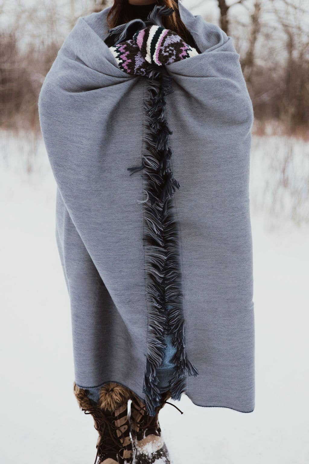 Meraki Movement - Stormy Seas Brushed Alpaca Throw Blanket