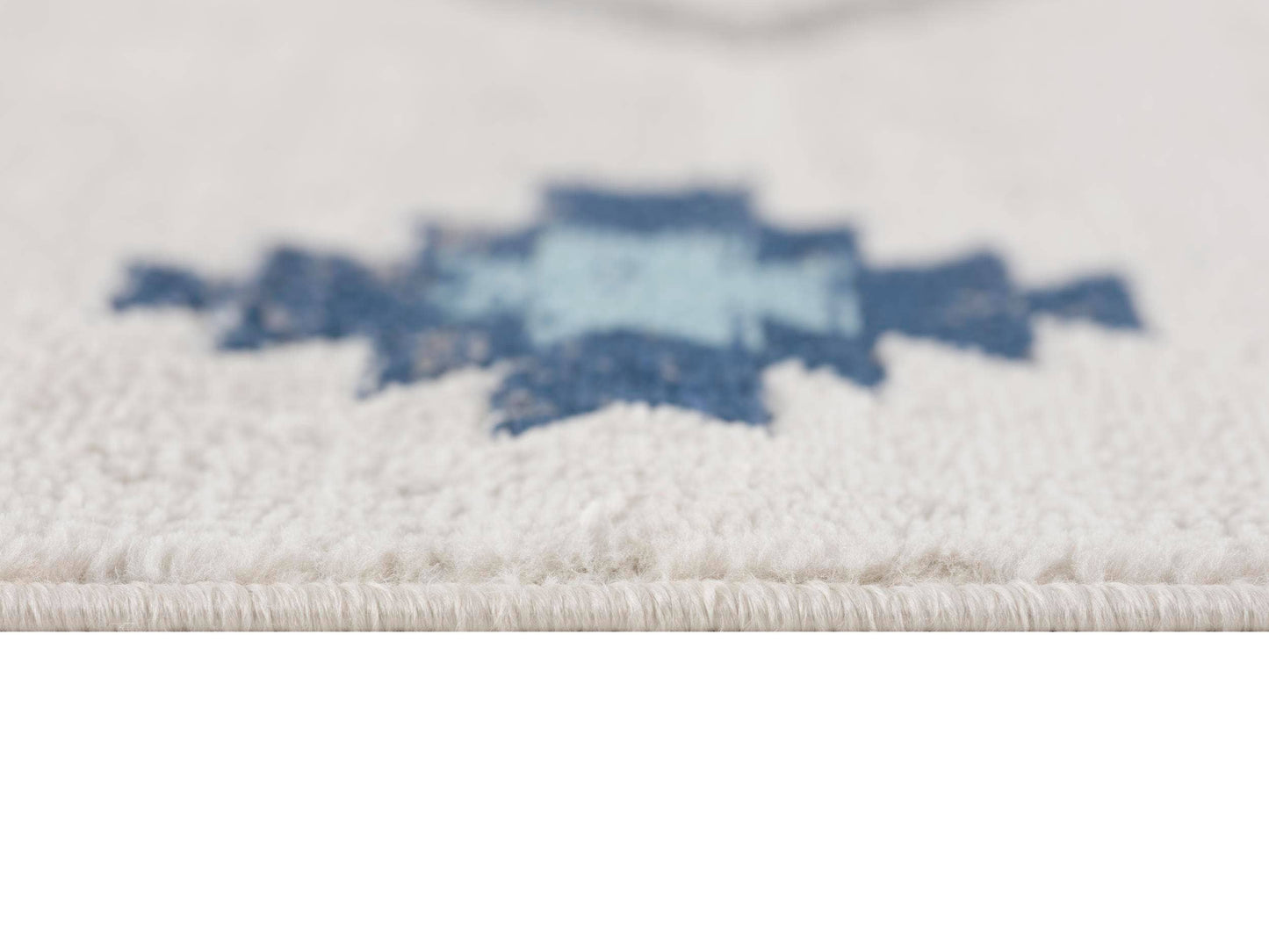 Koshani - Splash Boho Blue Beige Indoor Area Rug: Cream / 4x6 / Southwestern