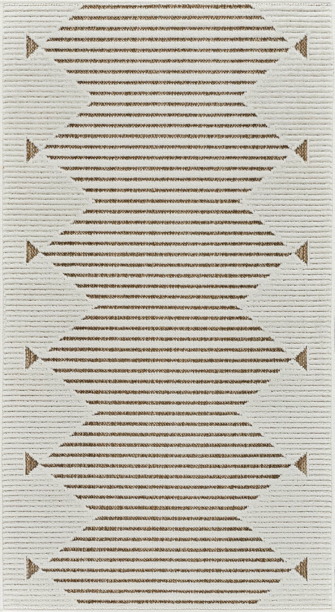Koshani - Aurora Striped Beige Brown Indoor Area Rug: 3x5