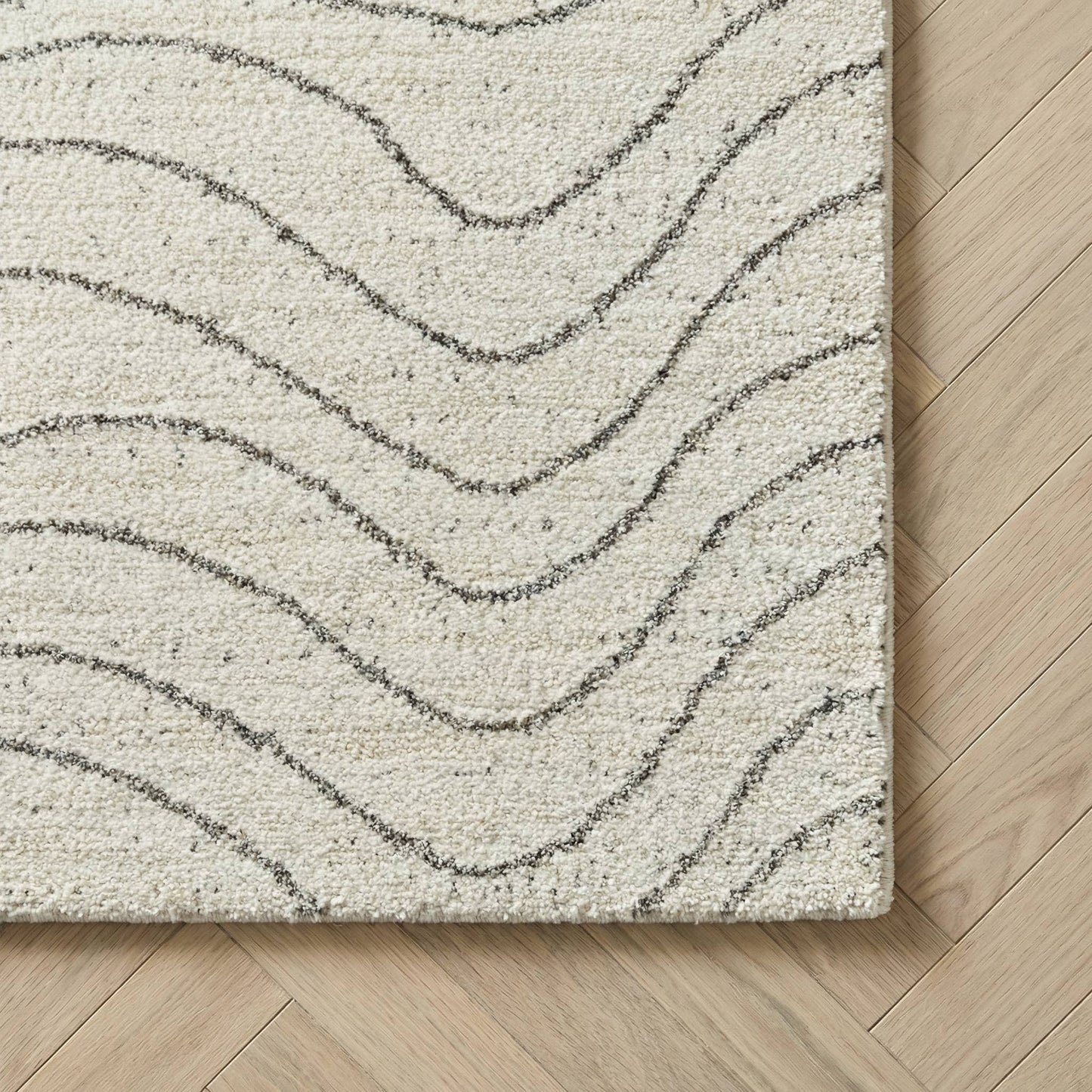 Koshani - Milano Abstract Wave Beige Cream Indoor Area Rug: 4x6