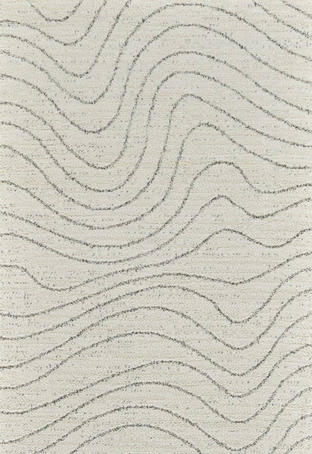 Koshani - Milano Abstract Wave Beige Cream Indoor Area Rug: 4x6