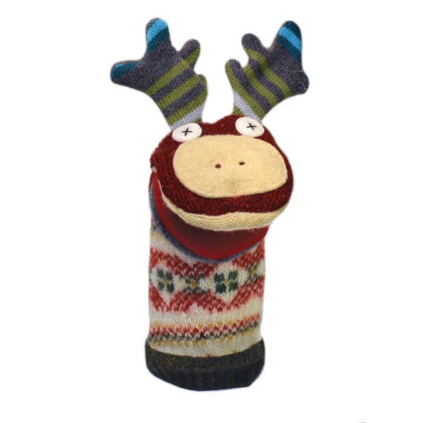 Cate and Levi | Wool Handmade Hand Puppet - Moose