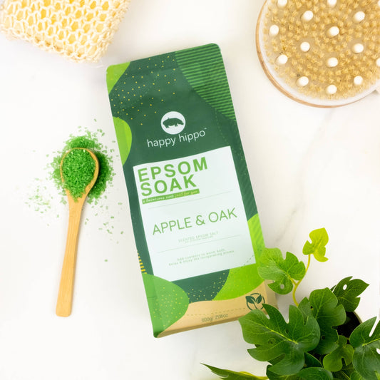 Happy Hippo Bath | Pure Epsom Soak 600g - Apple and Oak