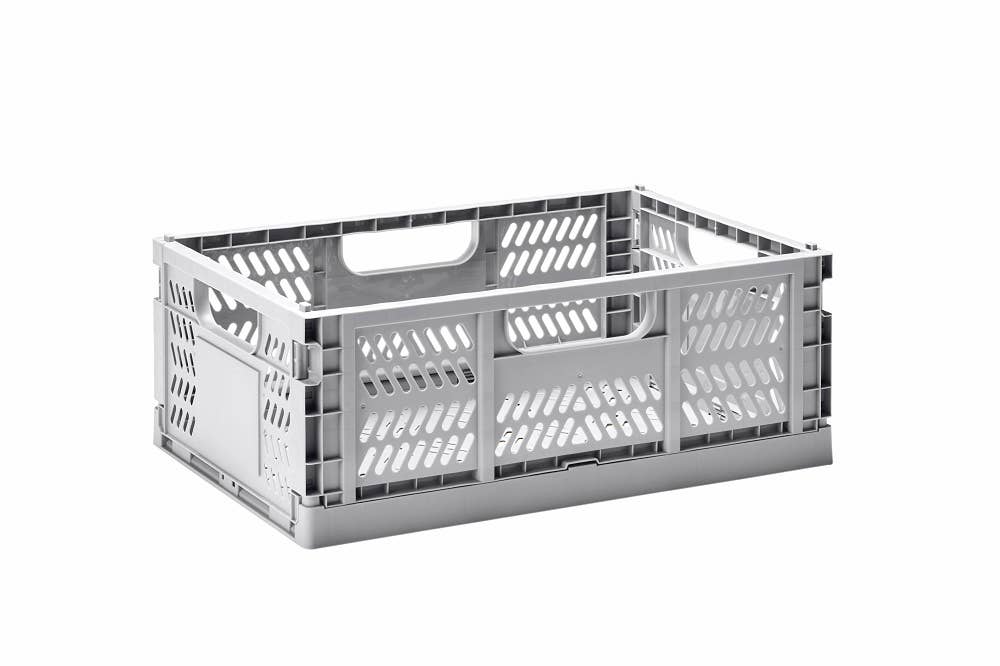 3 Sprouts | Modern Folding Crate - Light Gray Large