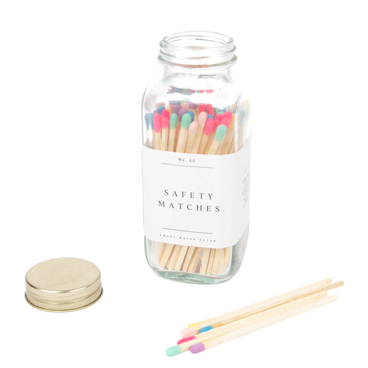 Sweet Water Decor | Safety Matches - Multicolor Rainbow Tip / Gold Lid