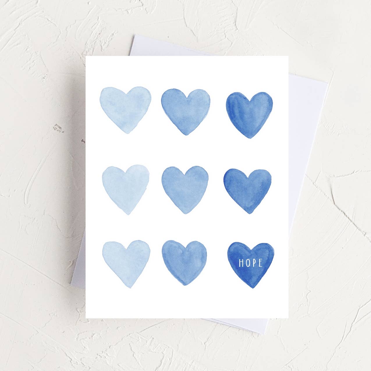 Almeida Illustrations - Hearts of Hope - Blue Encouragement & Sympathy Greeting Card