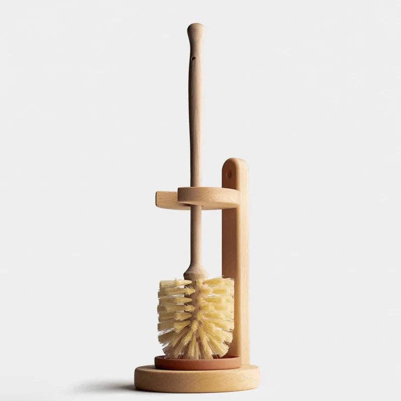 Smile Boutiques - Plastic Free Toilet Brush with Stand - Natural Sisal Bristle