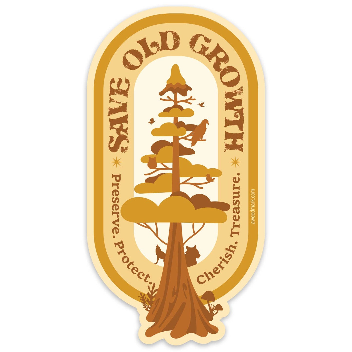 Amanda Weedmark - Save Old Growth Trees (Oval) Sticker