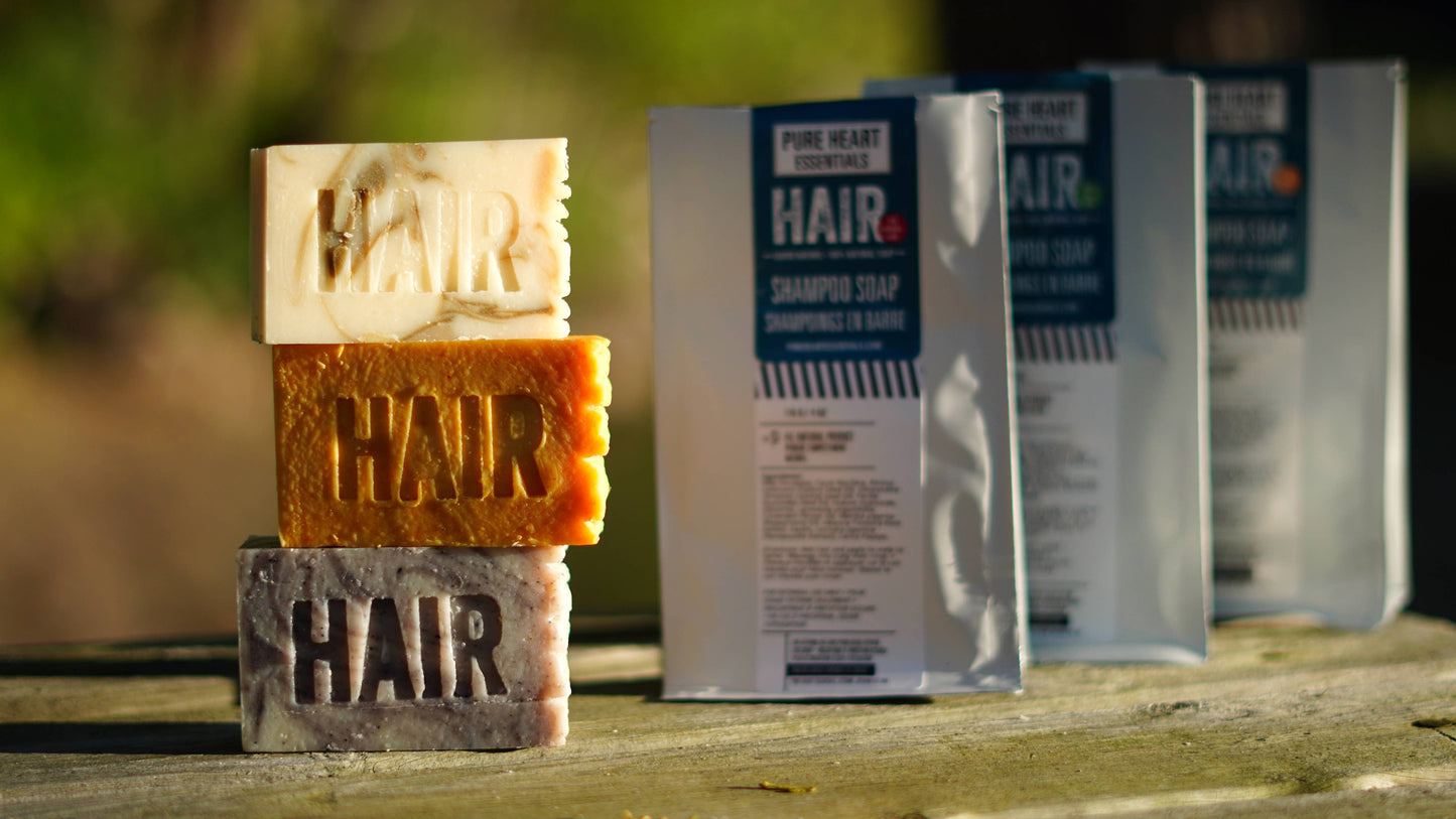 Pure Heart Essentials - HAIR – Shampoo Bar (Award Winning) Vegan Dry Raw Bars