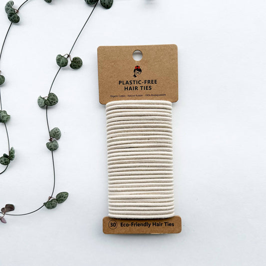 Smile Boutiques | Hair Ties - Beige / Organic Biodegradable Plastic Free