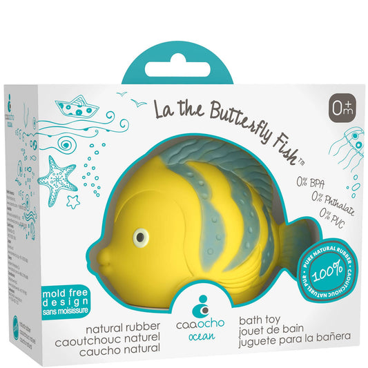 CaaOcho Natural Rubber Toys | Bath Toy Hole Free - Butterfly Fish