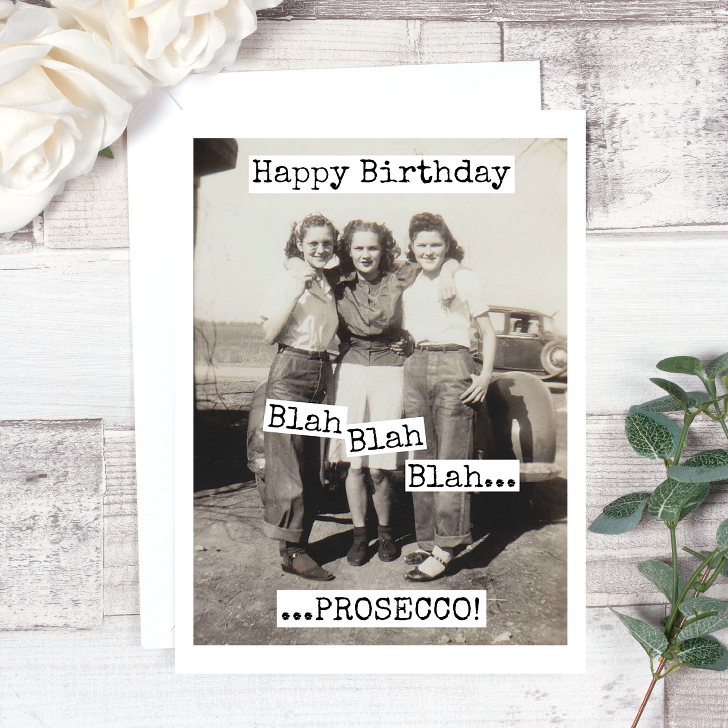 Raven's Rest Studio - Happy Birthday! Blah Blah Blah Prosecco! Birthday Card. 502