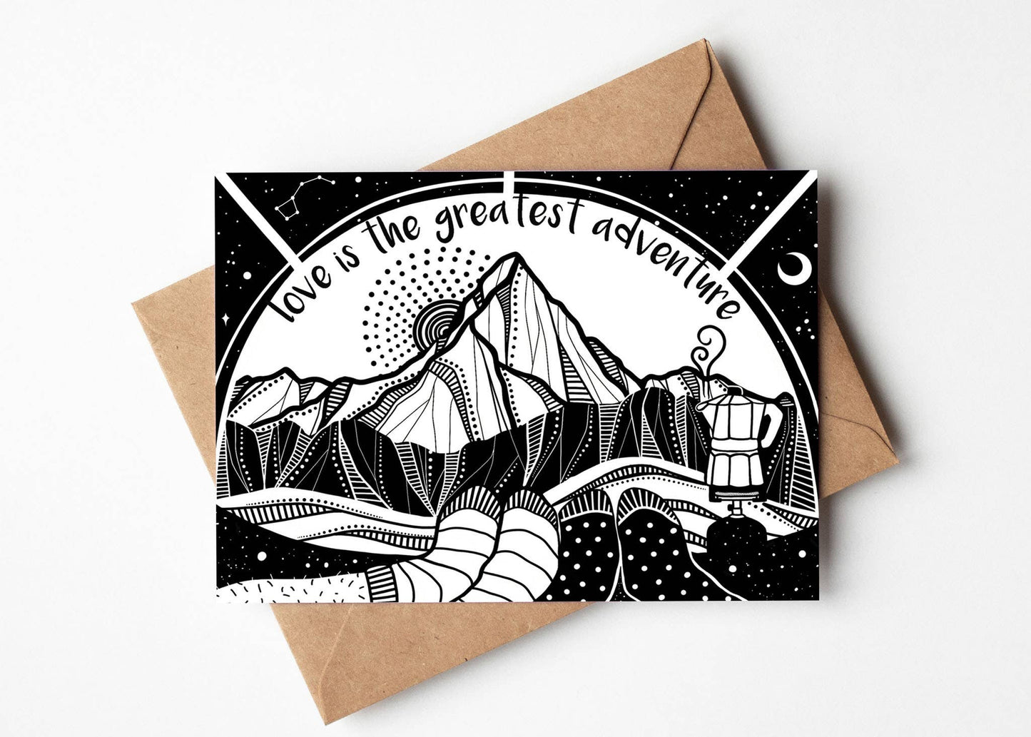 Mountain Mornings - Love Is The Greatest Adventure, Greeting Card