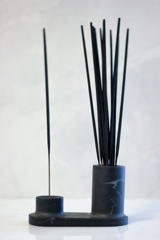 Scents By Fay | Incense Holder - Tall Black Marble