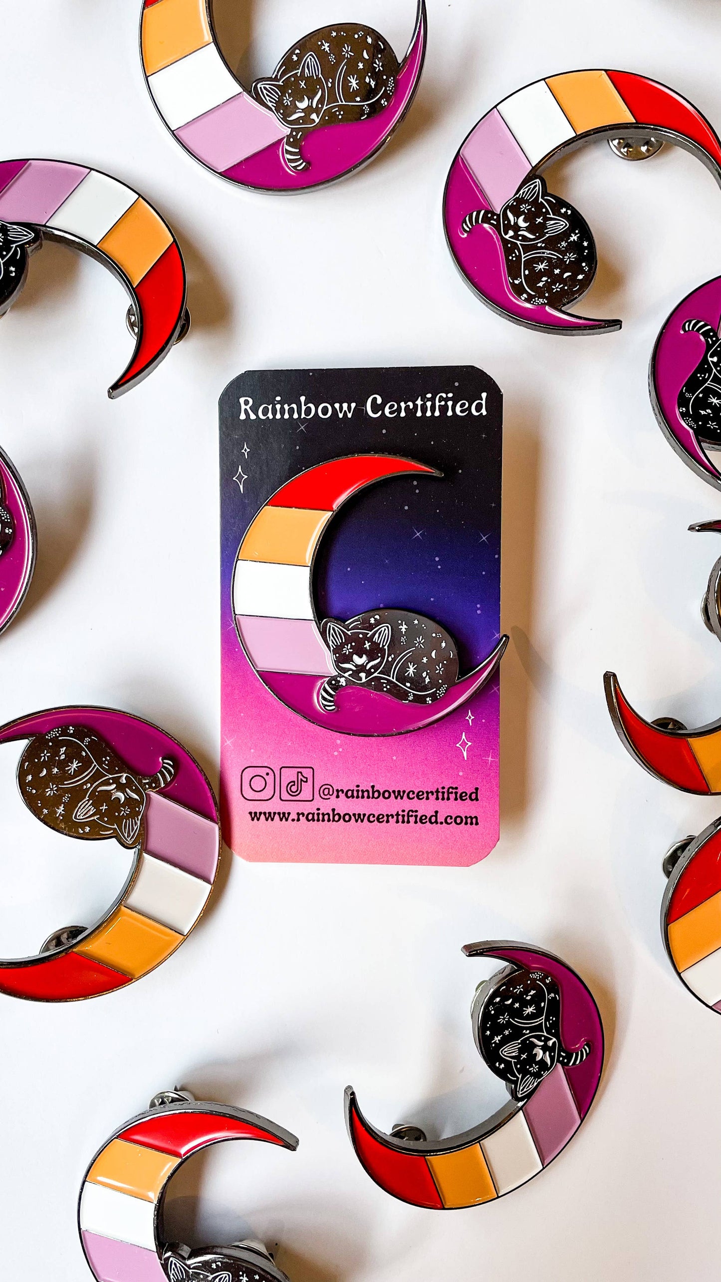 Rainbow Certified - Lesbian Moon LGBTQ+ Pin