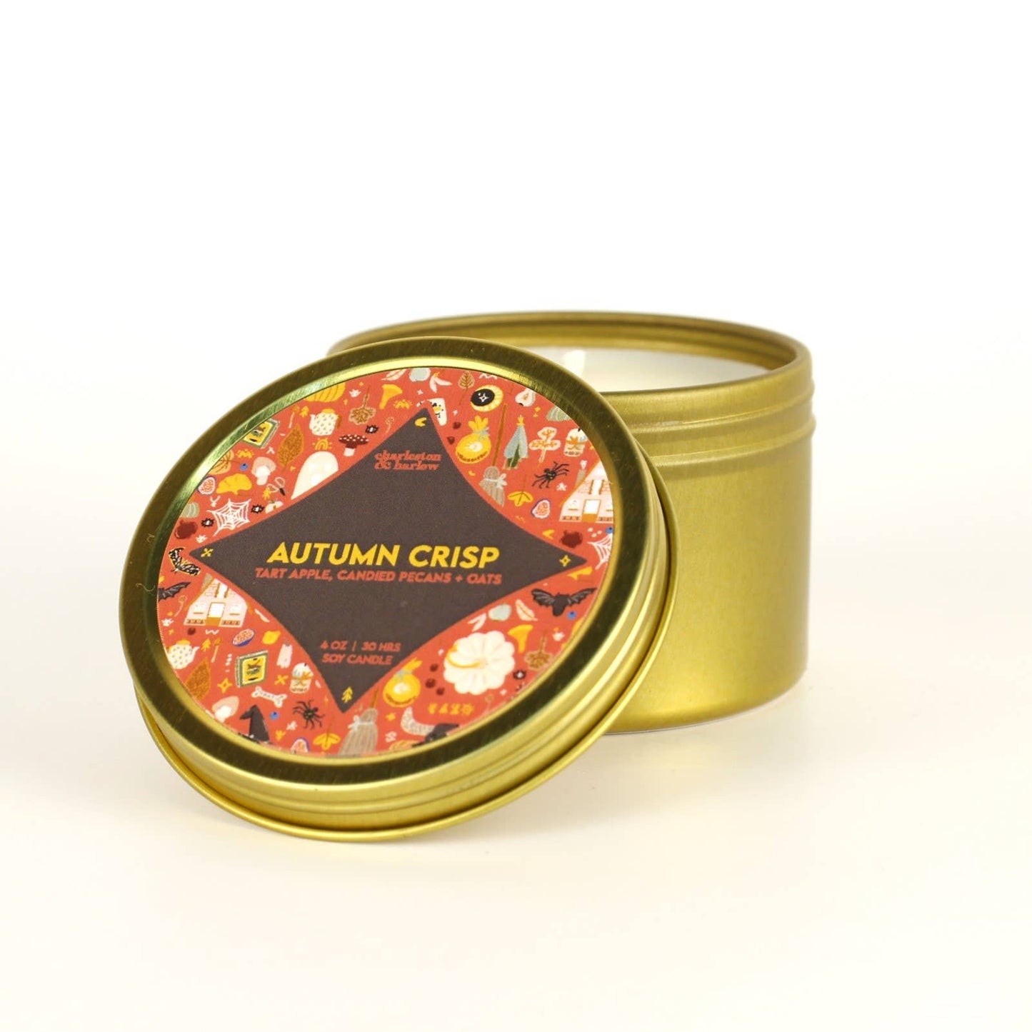 Charleston & Harlow Candle Co. - Autumn Crisp - Apple, Candied Pecan + Oats 4oz FALL Candle