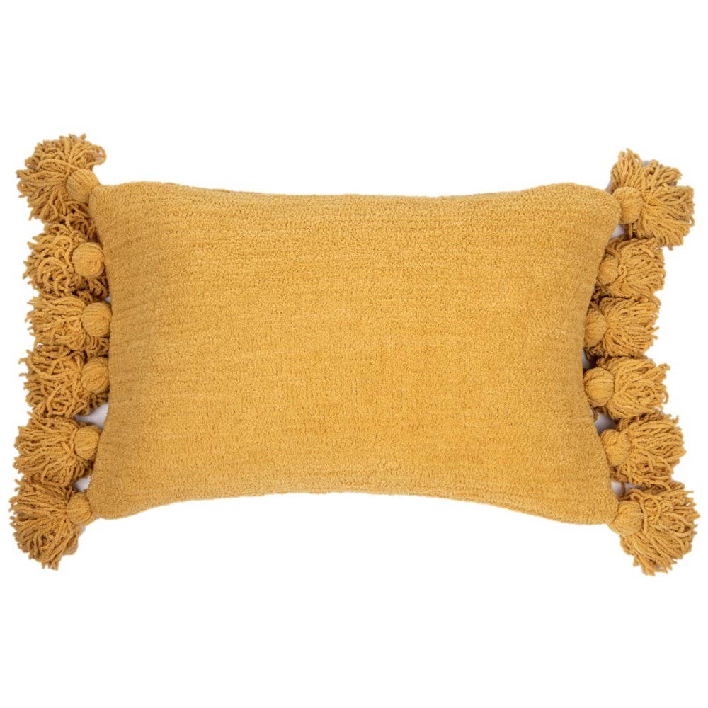 Brunelli - Paddington oblong mustard chenille decorative pillow