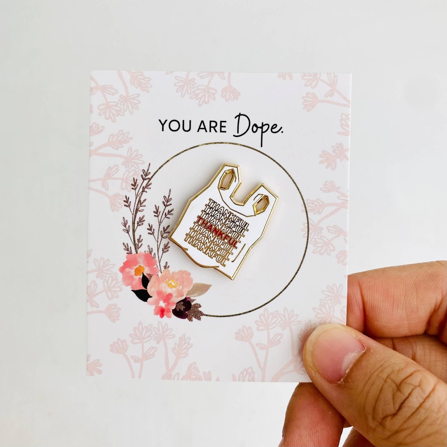 Tiny Gift Society - "Thankful" Enamel Pin | Lapel Pin Brooch Novelty Gifts